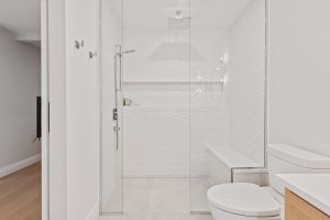 A small frameless shower